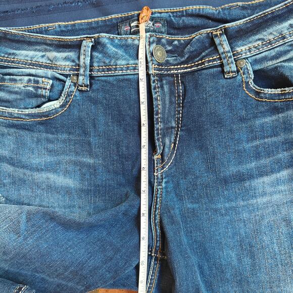 Silver Jeans Co Avery Ankle Skinny Jeans Size 14x L27 Dark Wash Stretch - Picture 5 of 6